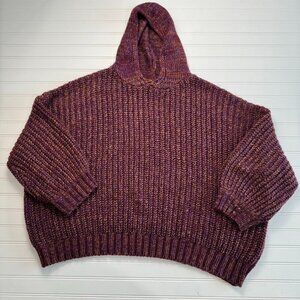 Earthbound Trading Chunky Knit Boxy Hooded Pullover Sweater